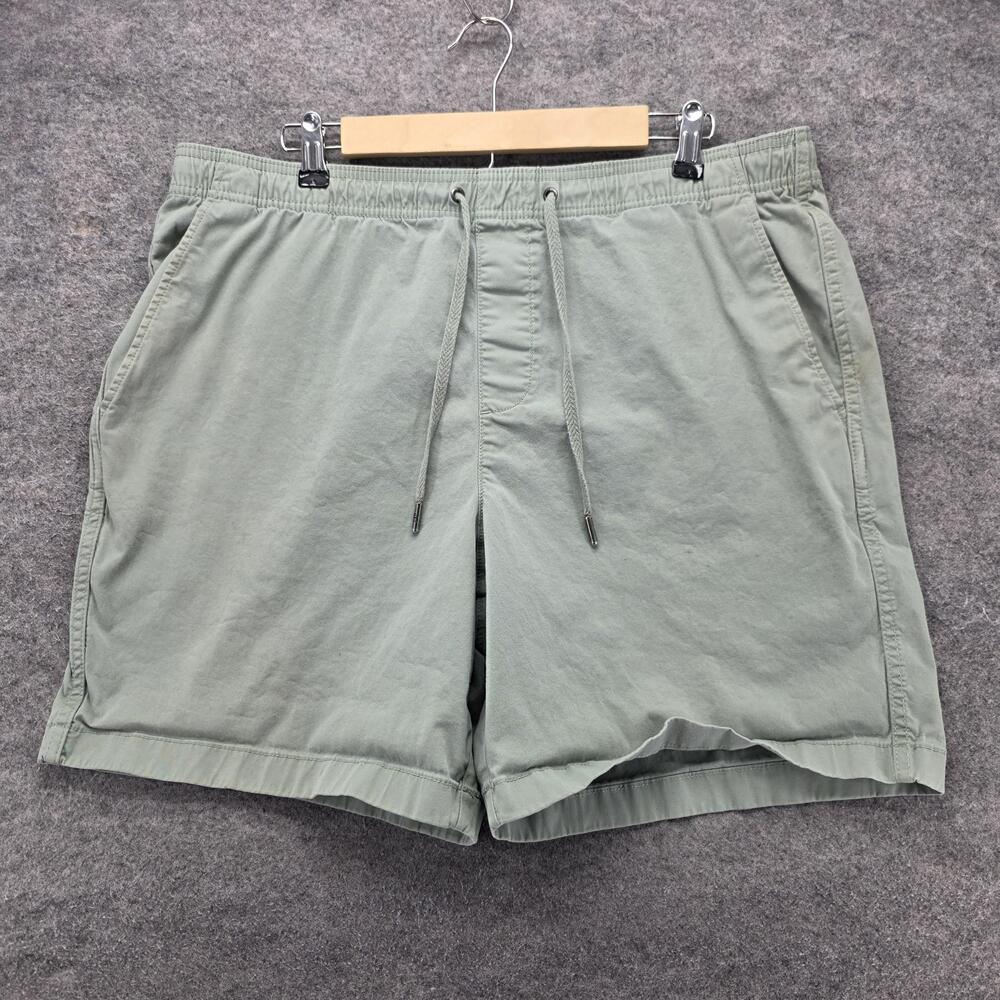 Gap Shorts Mens 38 Green Chino Drawstring Elastic Waist Pockets 7 Inseam